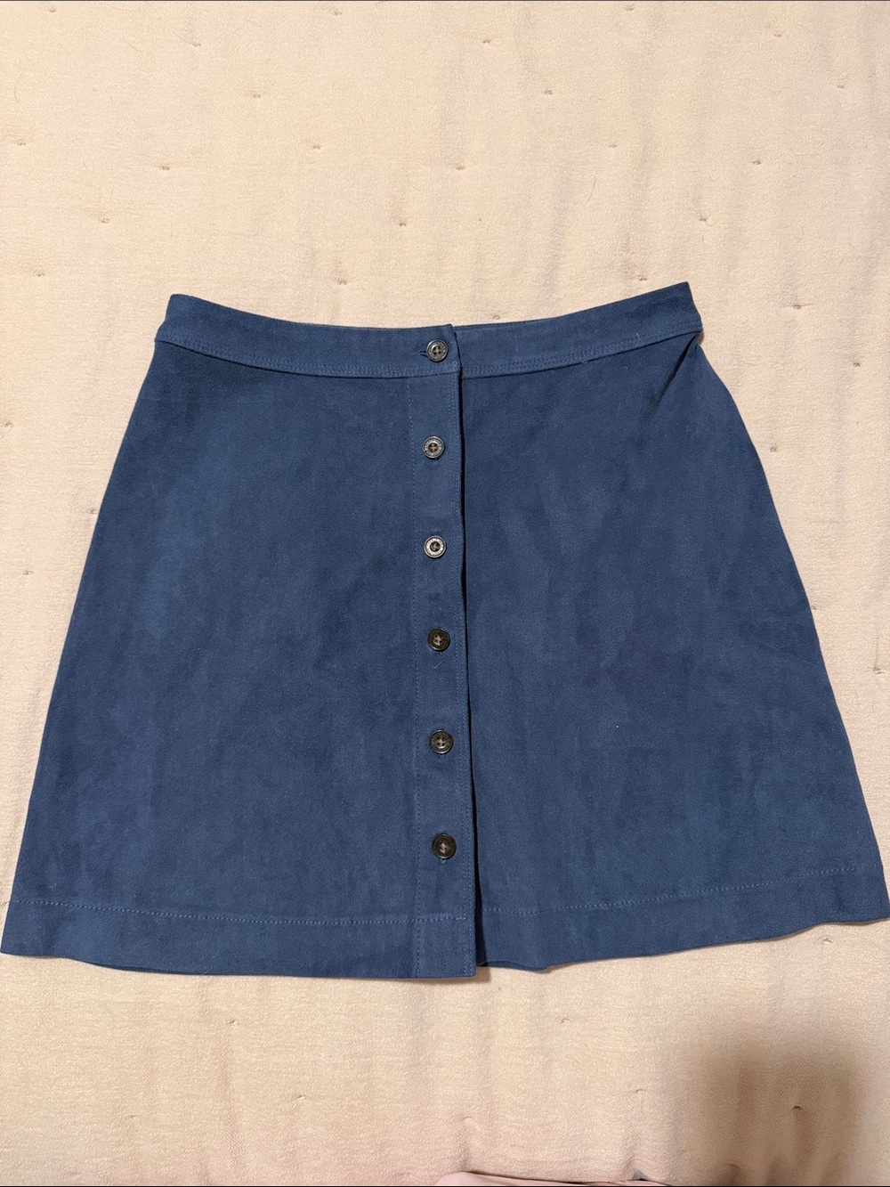 Abercrombie & Fitch Dark Blue Button-Front Mini Skirt